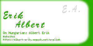 erik albert business card